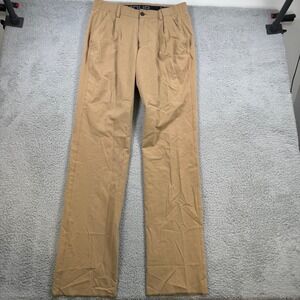 Under Armour Mens Loose HeatGear Flat Front Golf Chino Pants Tan Size 34